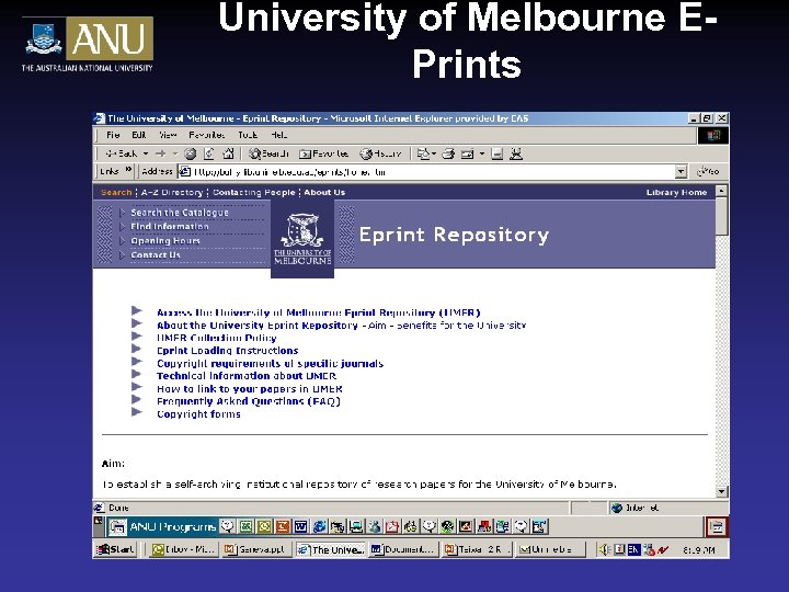 University of Melbourne EPrints 