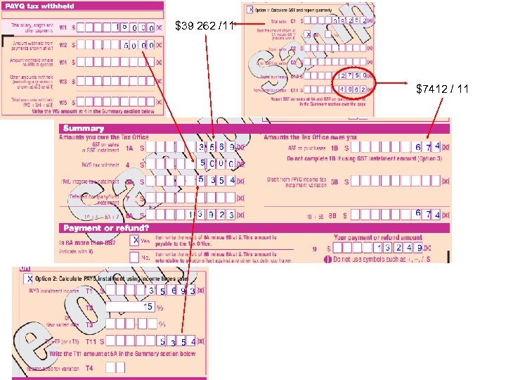 $39 262 /11 $7412 / 11 
