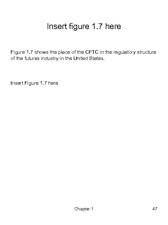 Insert figure 1. 7 here Figure 1. 7 shows the place of the CFTC