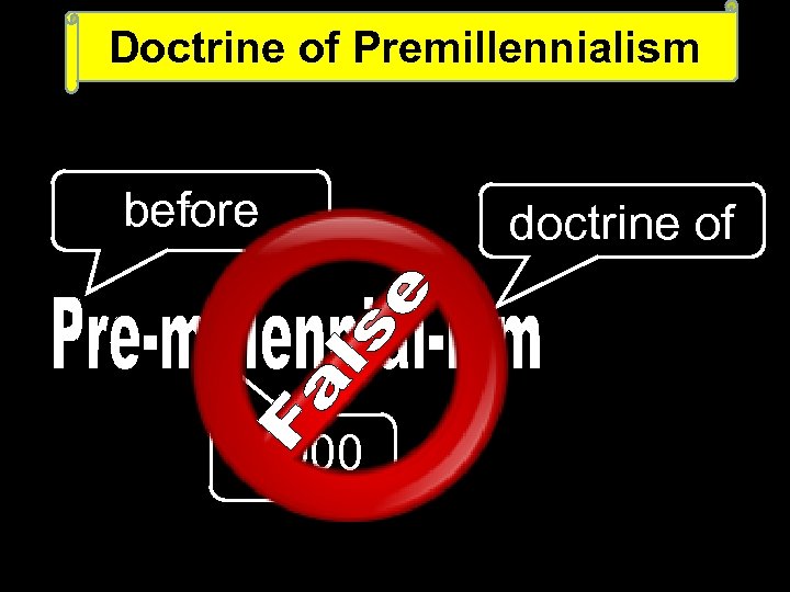 Doctrine of Premillennialism before 1, 000 doctrine of 