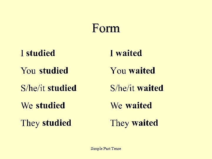 Form Simple Past Tense 