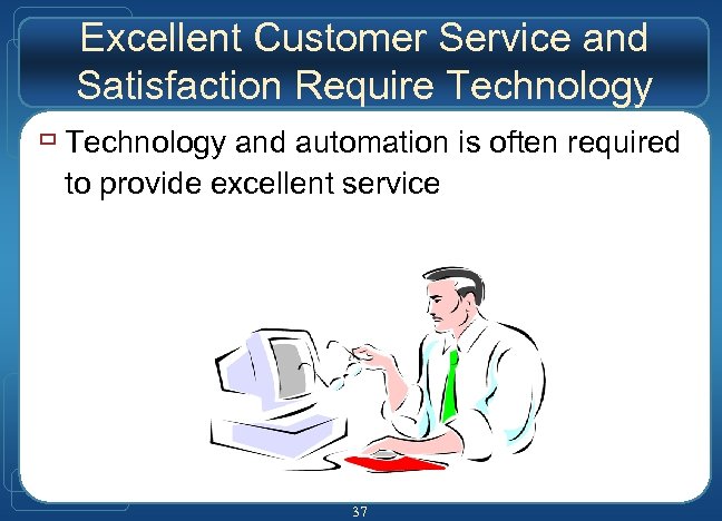 Excellent Customer Service and Satisfaction Require Technology ù Technology and automation is often required