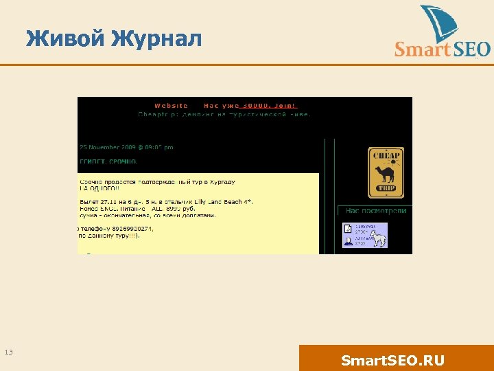 Живой Журнал 13 Smart. SEO. RU 