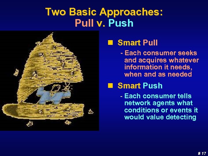 Two Basic Approaches: Pull v. Push n Smart Pull - Each consumer seeks and