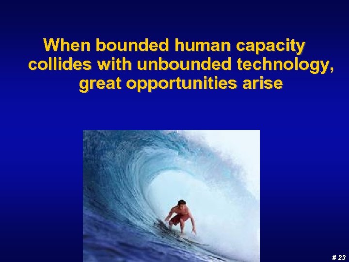 When bounded human capacity collides with unbounded technology, great opportunities arise # 23 