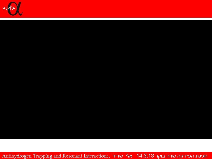 Antihydrogen Trapping and Resonant Interactions, חגיגת הפיזיקה שדה בוקר 31. 3. 41 אלי שריד