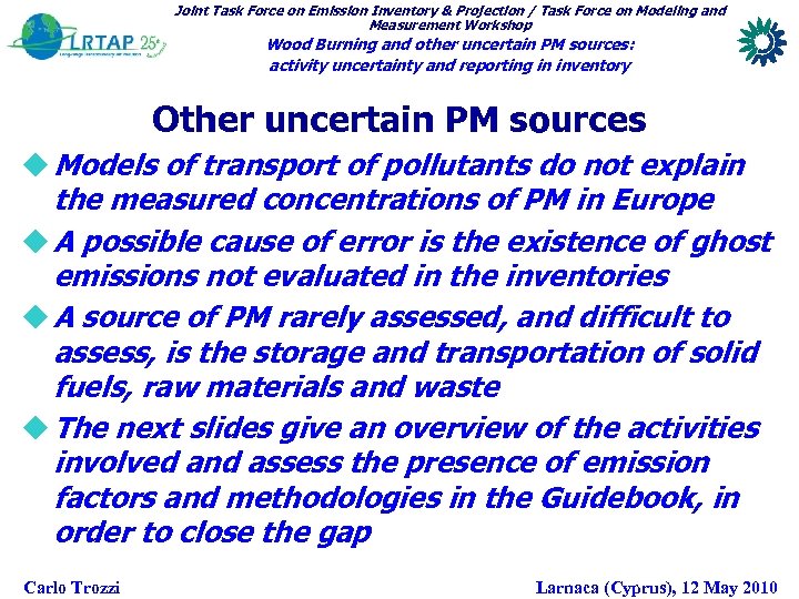 Joint Task Force on Emission Inventory & Projection / Task Force on Modeling and