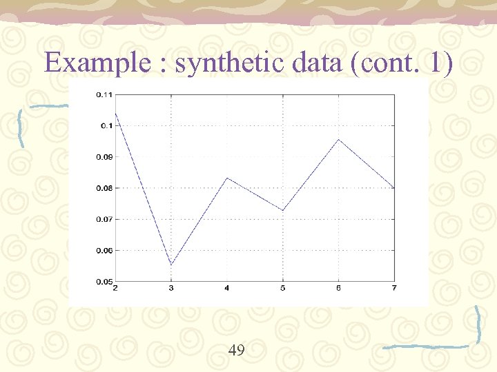 Example : synthetic data (cont. 1) 49 