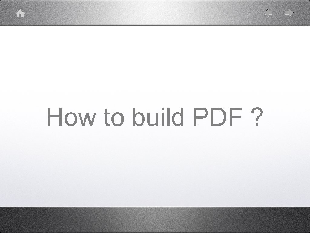 How to build PDF ? 
