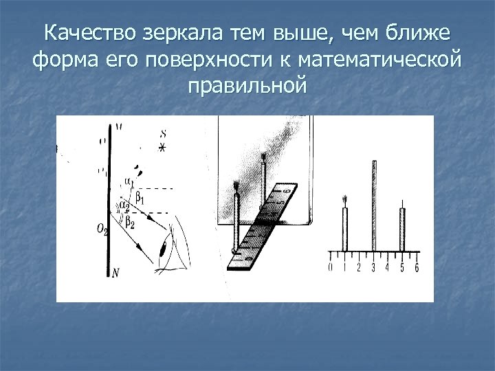 Качество зеркала тем выше, чем ближе форма его поверхности к математической правильной 