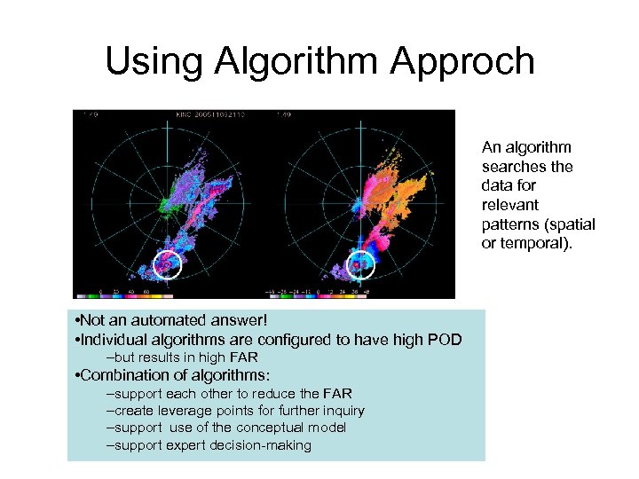 Using Algorithm Approch An algorithm searches the data for relevant patterns (spatial or temporal).