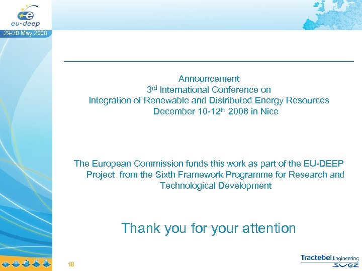 29 -30 May 2008 Announcement 3 rd International Conference on Integration of Renewable and