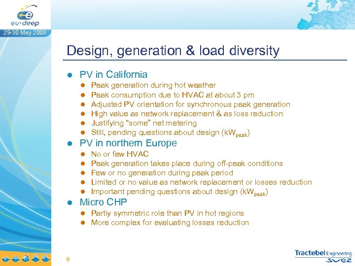 29 -30 May 2008 Design, generation & load diversity ● PV in California ●