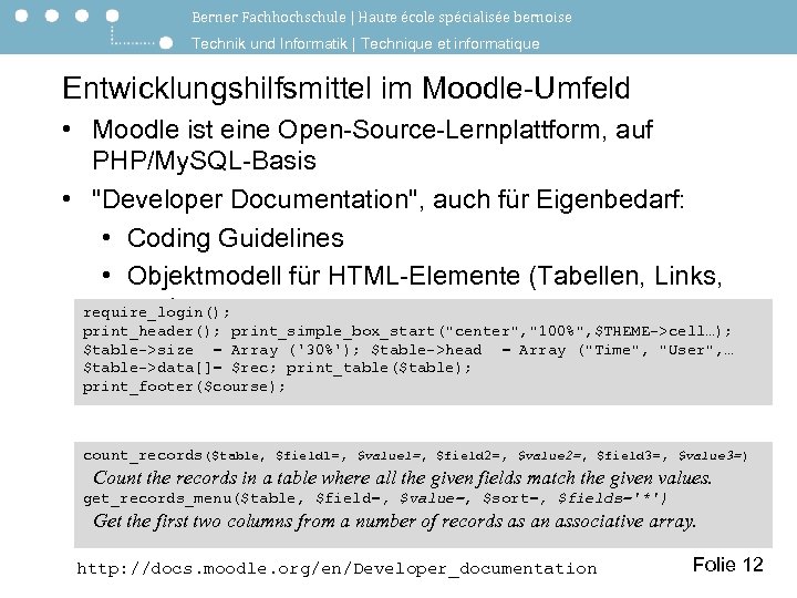 Berner Fachhochschule | Haute école spécialisée bernoise Technik und Informatik | Technique et informatique