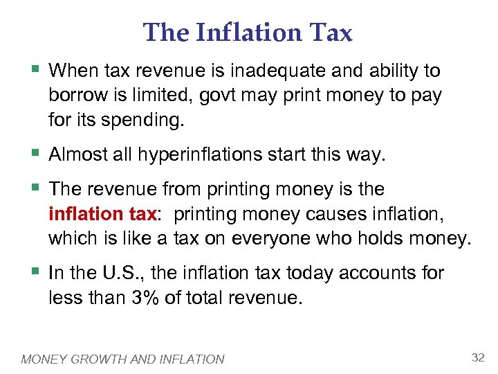 The Inflation Tax § When tax revenue is inadequate and ability to borrow is