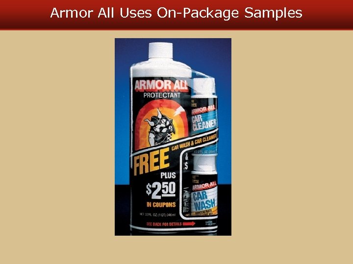 Armor All Uses On-Package Samples 