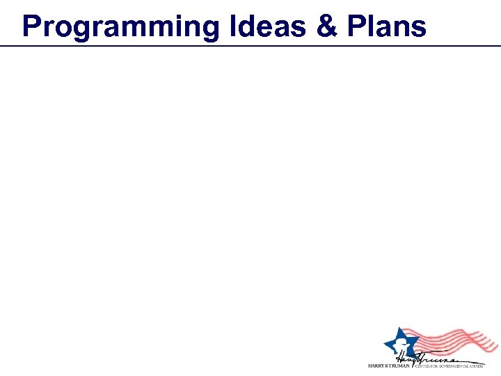 Programming Ideas & Plans 