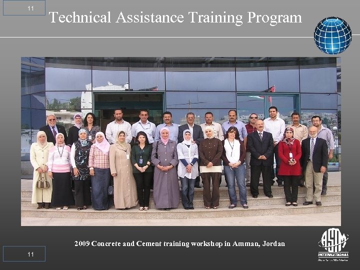 11 Technical Assistance Training Program 2009 Concrete and Cement training workshop in Amman, Jordan