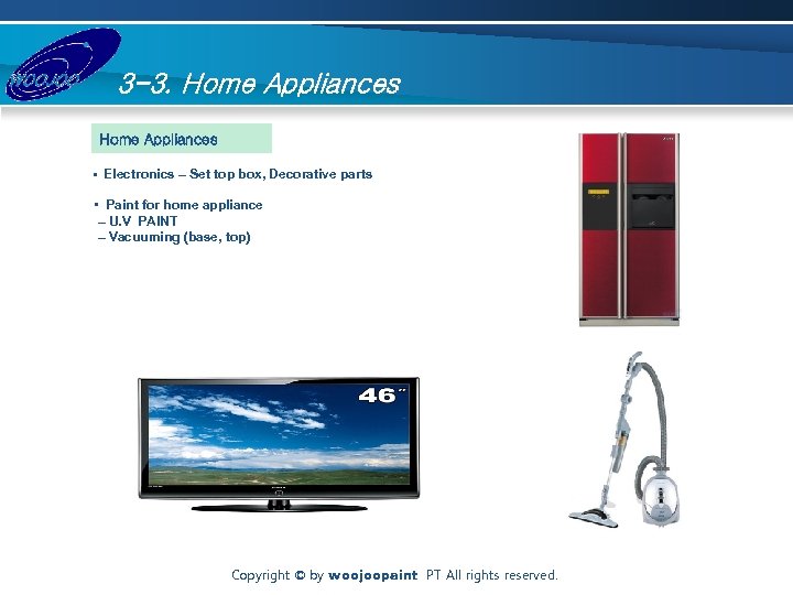 3 -3. Home Appliances • Electronics – Set top box, Decorative parts • Paint