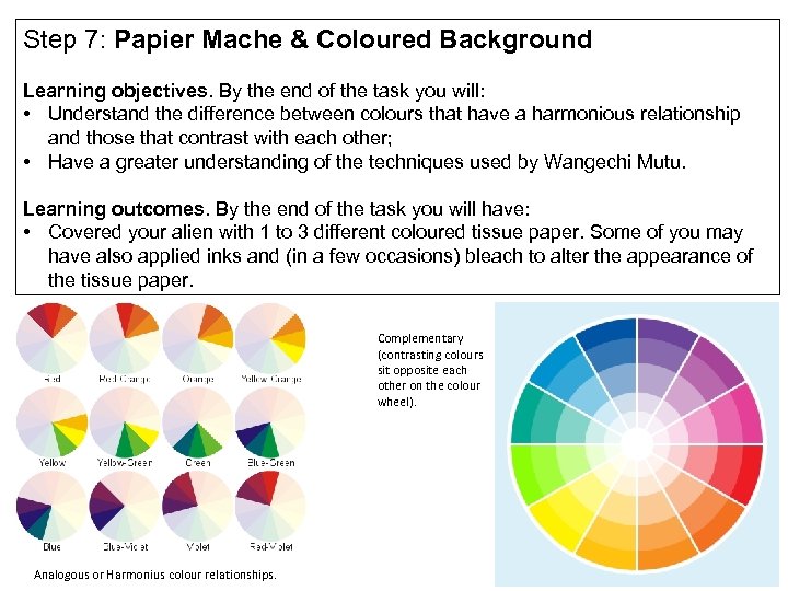 Step 7: Papier Mache & Coloured Background Learning objectives. By the end of the