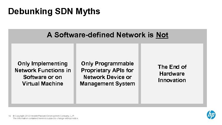 Debunking SDN Myths A Software-defined Network is Not Only Implementing Network Functions in Software