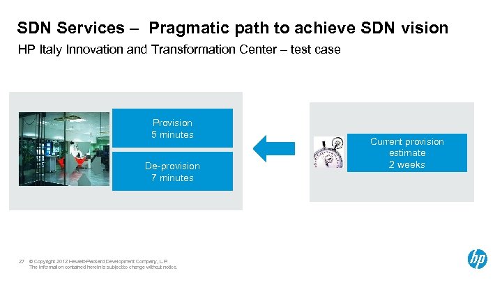 SDN Services – Pragmatic path to achieve SDN vision HP Italy Innovation and Transformation