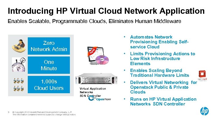 Introducing HP Virtual Cloud Network Application Enables Scalable, Programmable Clouds, Eliminates Human Middleware •