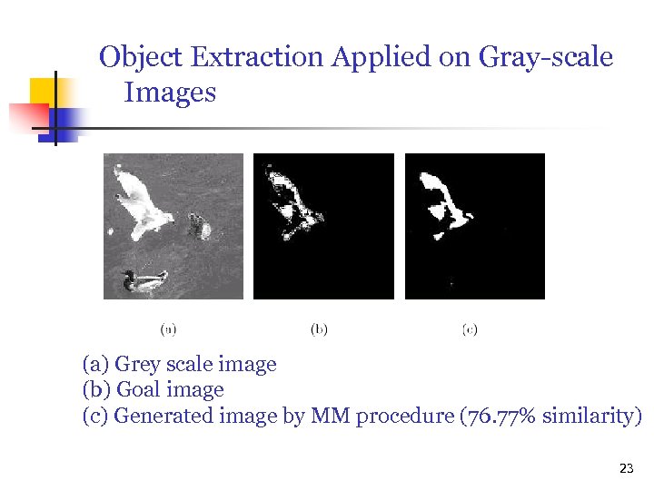 Object Extraction Applied on Gray-scale Images (a) Grey scale image (b) Goal image (c)