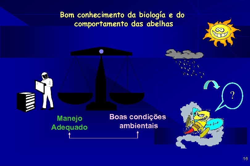 Bom conhecimento da biología e do comportamento das abelhas ? Manejo Adequado Boas condições