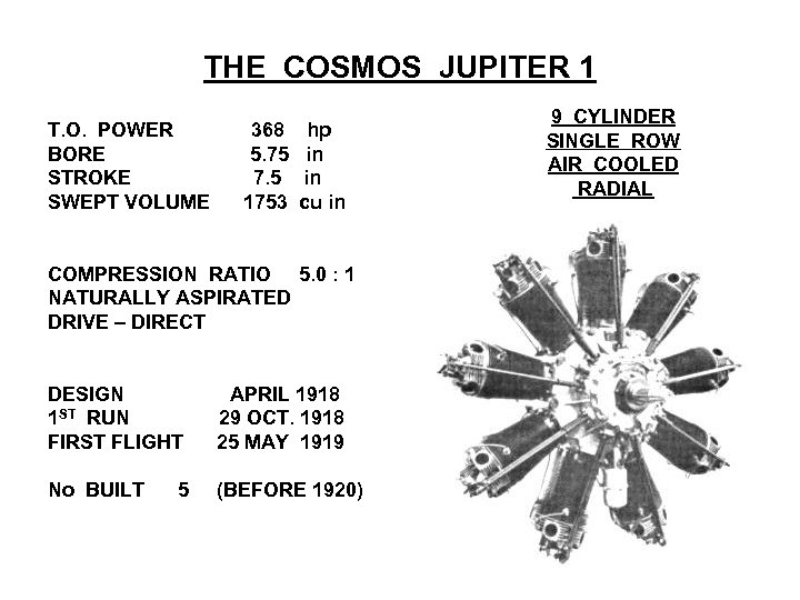 THE COSMOS JUPITER 1 T. O. POWER BORE STROKE SWEPT VOLUME 368 5. 75