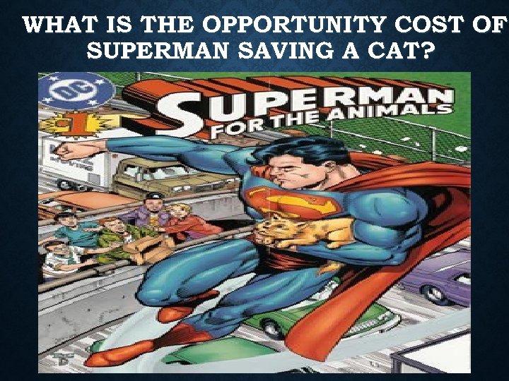 WHAT IS THE OPPORTUNITY COST OF SUPERMAN SAVING A CAT? 