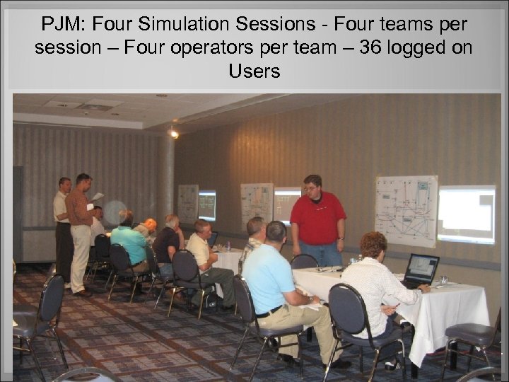 PJM: Four Simulation Sessions - Four teams per session – Four operators per team