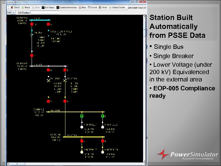 Station Built Automatically from PSSE Data • Single Bus • Single Breaker • Lower