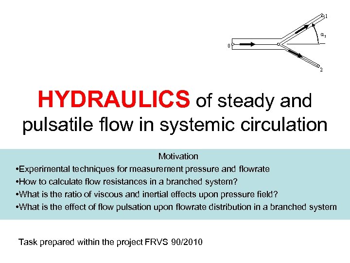 1 1 0 2 HYDRAULICS of steady and pulsatile flow in systemic circulation Motivation
