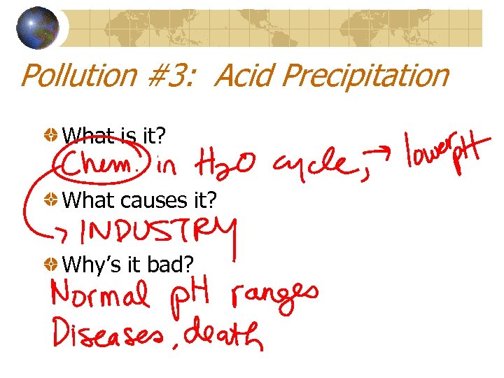 Pollution #3: Acid Precipitation What is it? What causes it? Why’s it bad? 