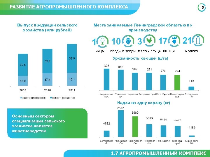 Ленинградская область хозяйство