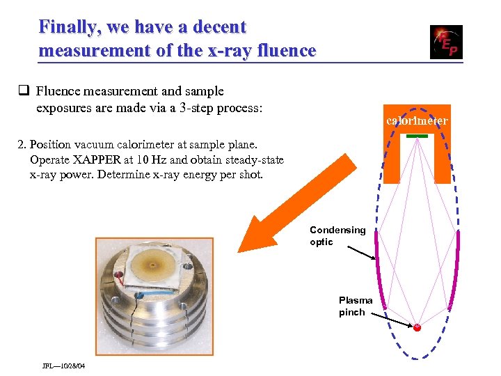 Finally, we have a decent measurement of the x-ray fluence q Fluence measurement and