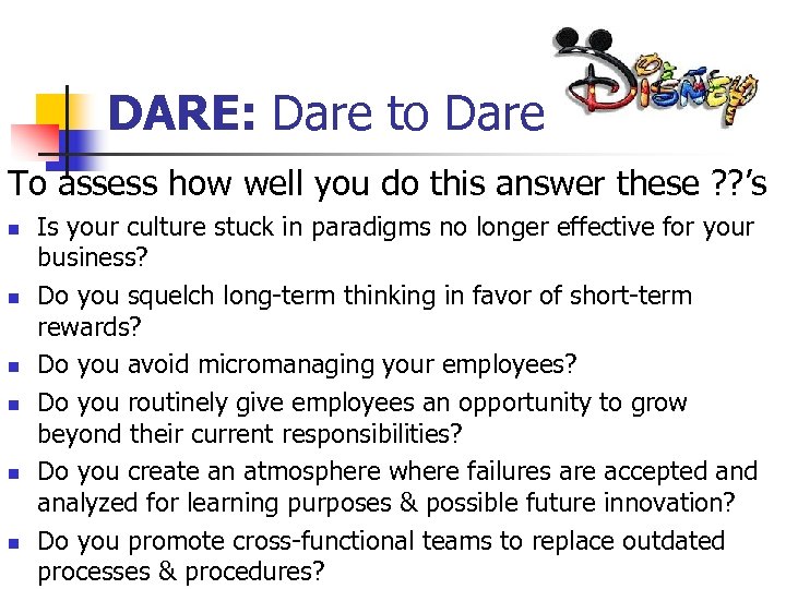DARE: Dare to Dare! To assess how well you do this answer these ?