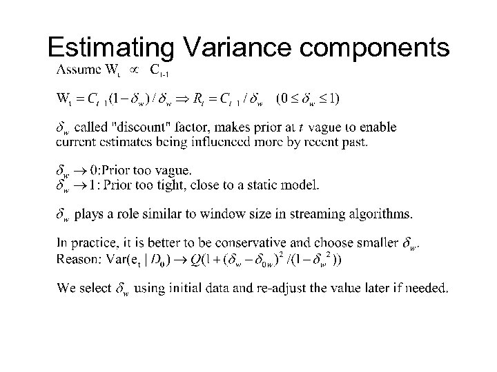 Estimating Variance components 
