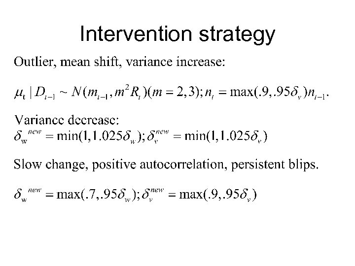 Intervention strategy 