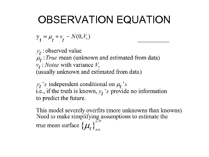 OBSERVATION EQUATION 