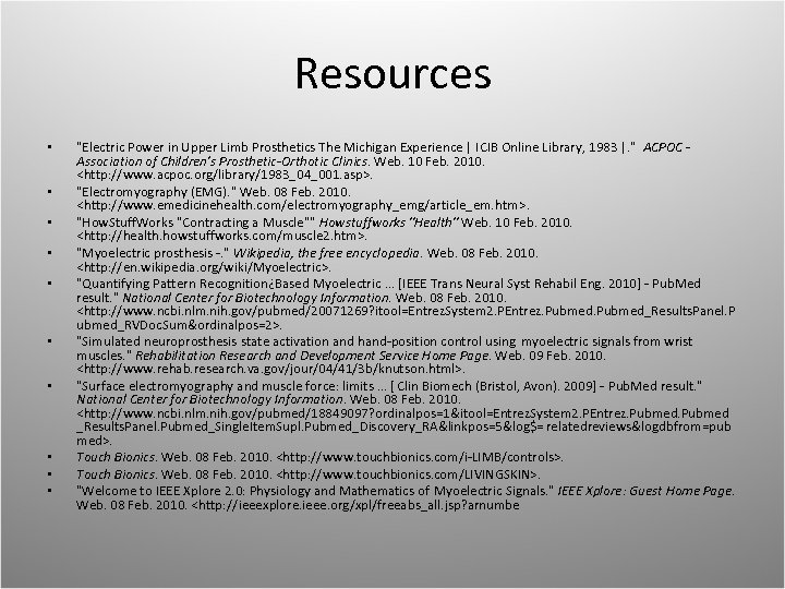 Resources • • • 