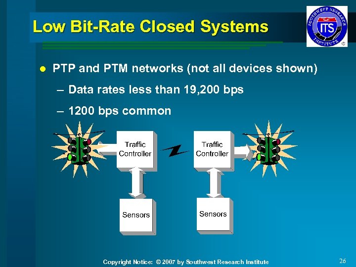 Low Bit-Rate Closed Systems l PTP and PTM networks (not all devices shown) –