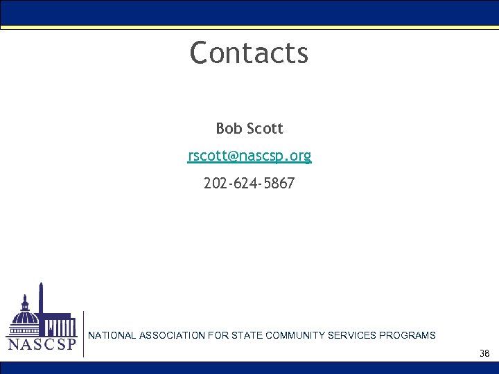 NATIONAL ASSOCIATION FOR STATE COMMUNITY SERVICES PROGRAMS NASCSP