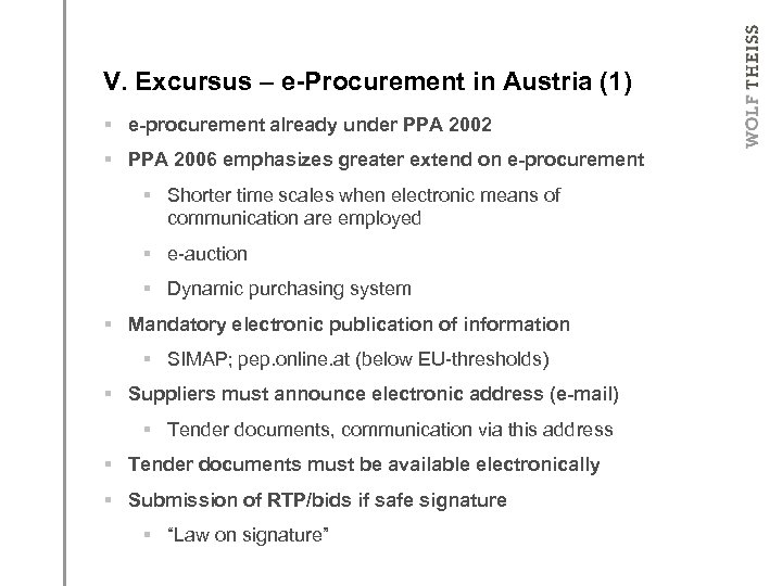 UNCITRAL Model Law V. Excursus – e-Procurement in Austria (1) § e-procurement already under