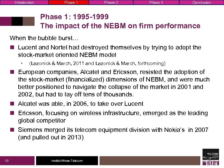 Introduction Phase 1 Phase 2 Phase 3 Conclusion Phase 1: 1995 -1999 The impact