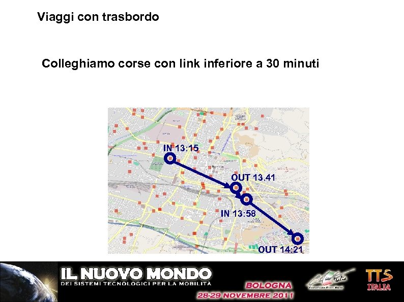 Viaggi con trasbordo Colleghiamo corse con link inferiore a 30 minuti IN 13: 15