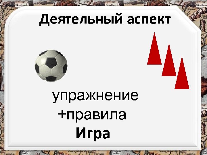 Деятельный аспект упражнение +правила Игра 