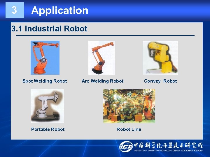 3 Application 3. 1 Industrial Robot Spot Welding Robot Portable Robot Arc Welding Robot