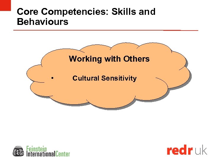 Core Competencies: Skills and Behaviours Working with Others • Cultural Sensitivity 